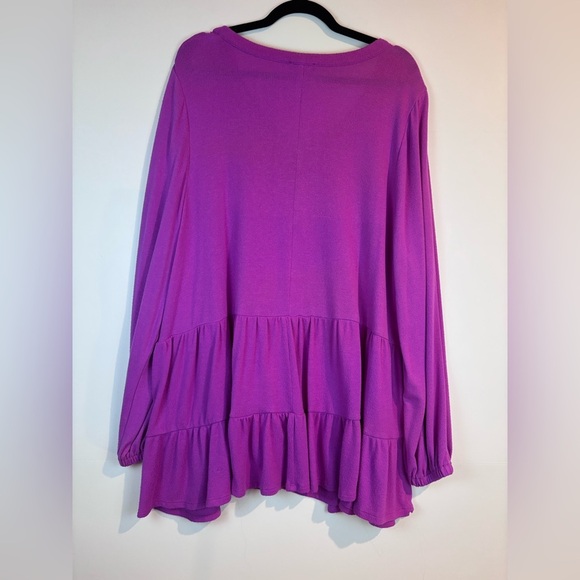 Lane Bryant Purple Tiered Tunic Top 22/24 - Picture 8 of 15